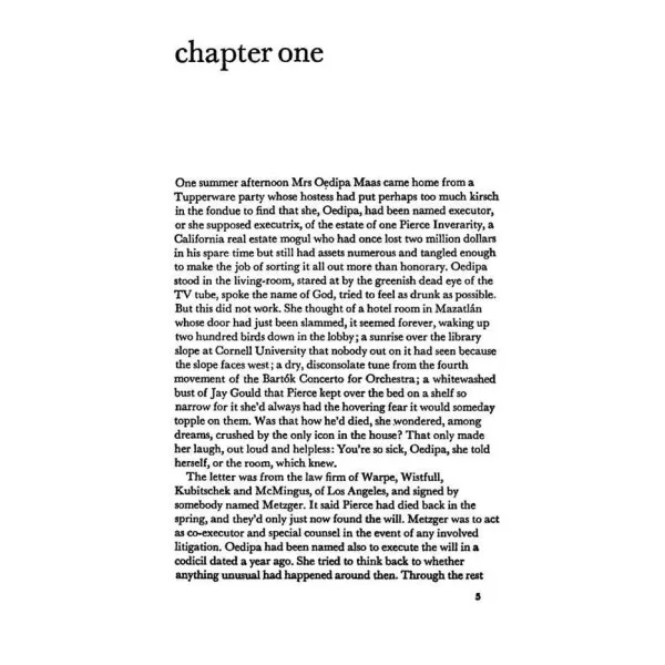 The Crying Of Lot 49. Thomas Pynchon
