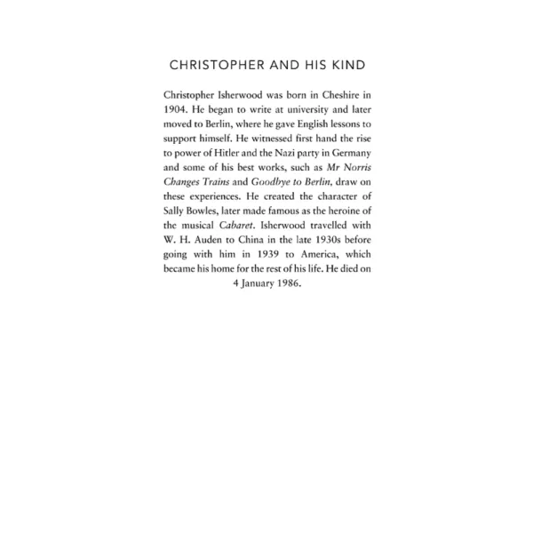 Christopher and His Kind. Christopher Isherwood