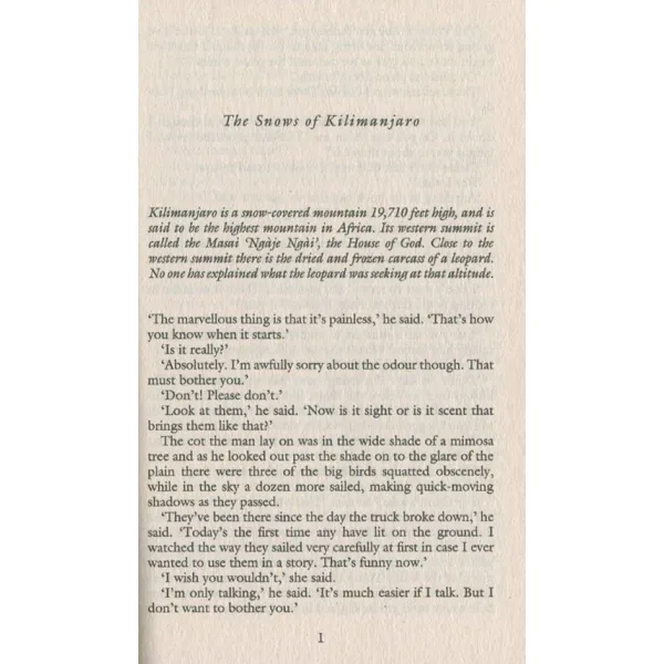 The Snows of Kilimanjaro. Ernest Hemingway
