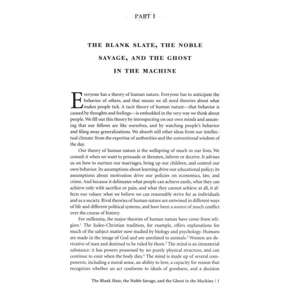 The Blank Slate. The Modern Denial of Human Nature