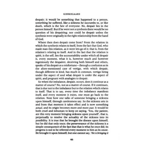 The Sickness Unto Death. Soren Kierkegaard