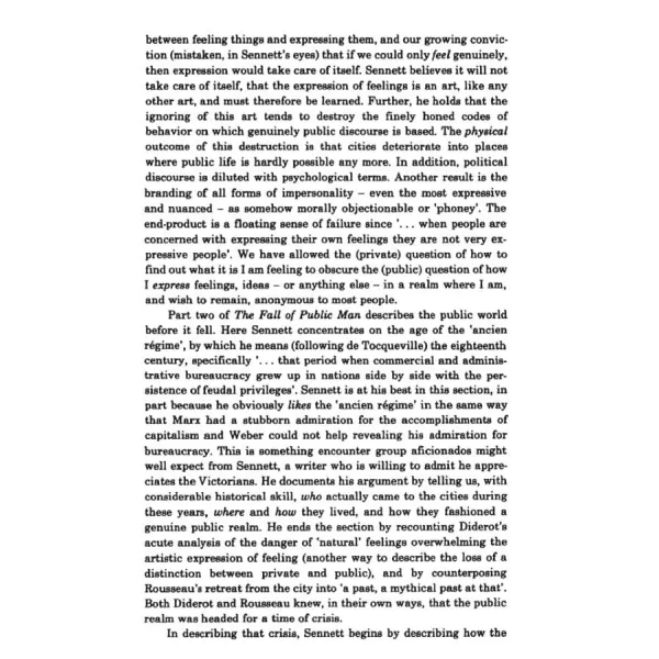 The Fall of Public Man. Richard Sennett