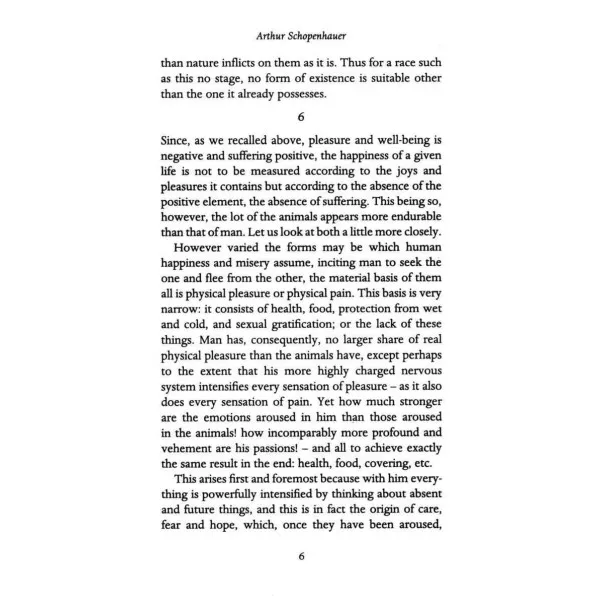 On the Suffering of the World. Arthur Schopenhauer