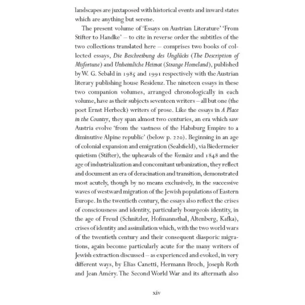 Silent Catastrophes. W. G. Sebald