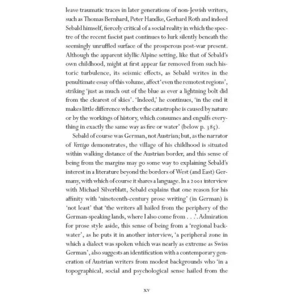 Silent Catastrophes. W. G. Sebald