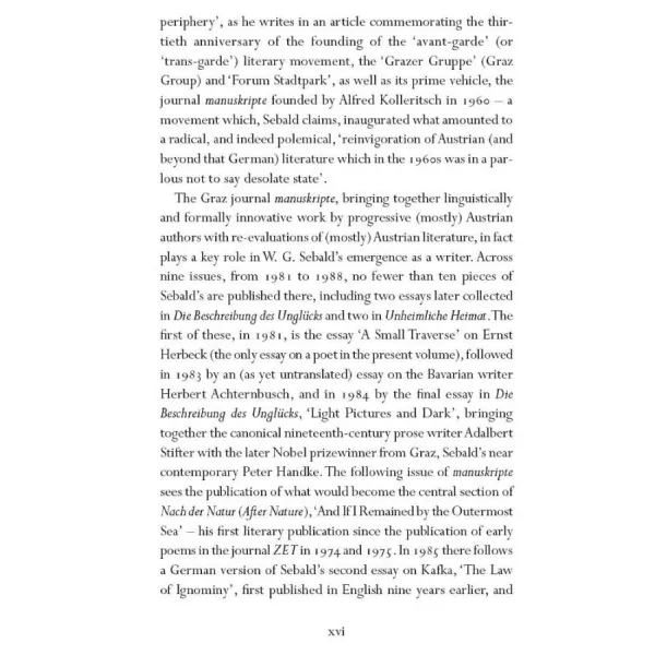Silent Catastrophes. W. G. Sebald