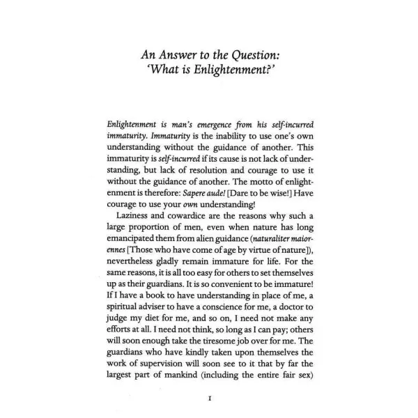 An Answer to the Question. 'What is Enlightenment?'