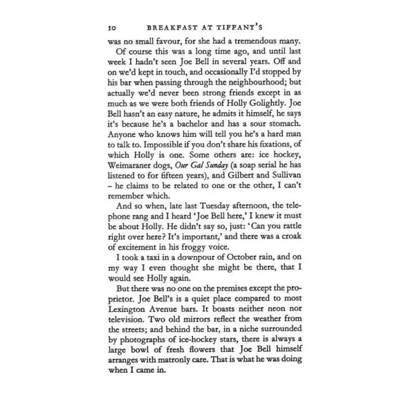 Breakfast at Tiffany's. Truman Capote