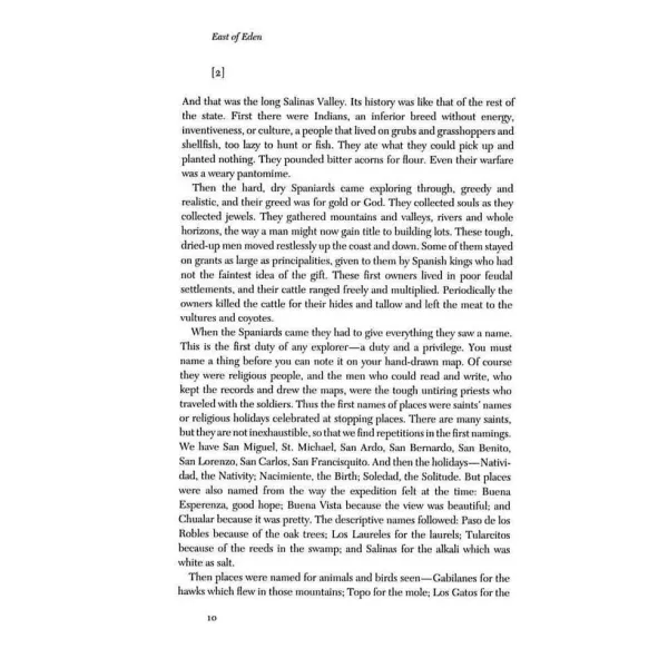 East of Eden. Mr John Steinbeck