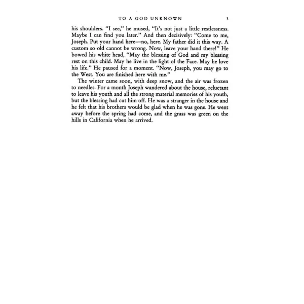 To a God Unknown. Mr John Steinbeck