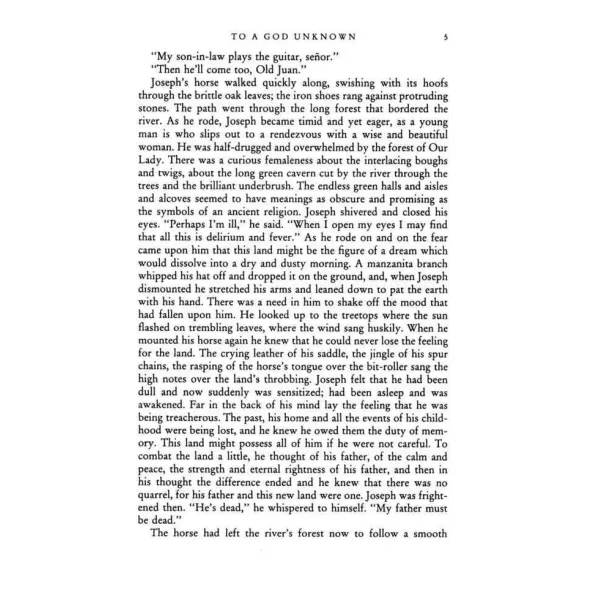 To a God Unknown. Mr John Steinbeck