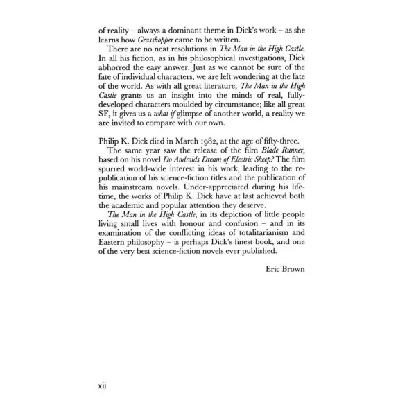 The Man in the High Castle. Philip K. Dick