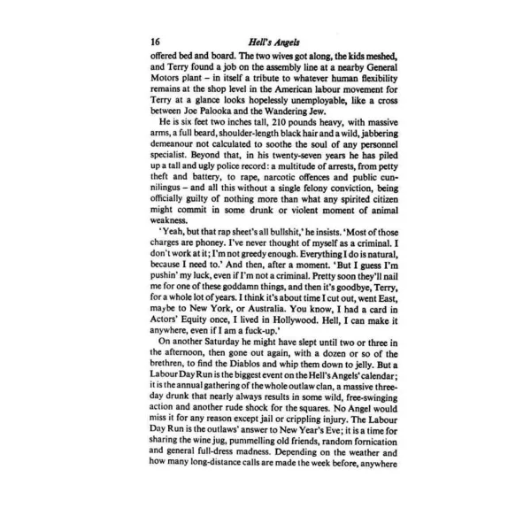 Hell's Angels. Hunter S Thompson