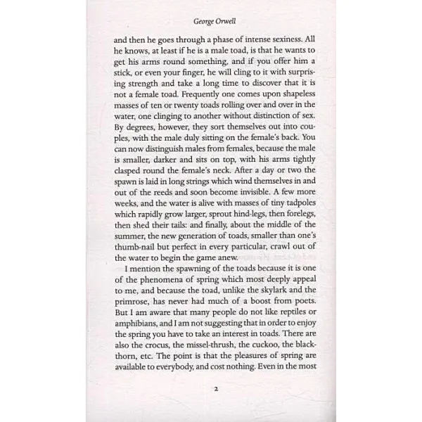 Some Thoughts on the Common Toad. George Orwell