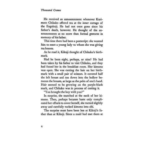 Thousand Cranes. Yasunari Kawabata