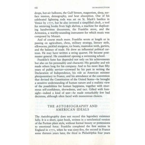 The Autobiography and Other Writings. Benjamin Franklin