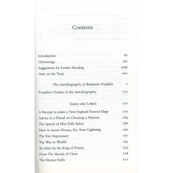 The Autobiography and Other Writings. Benjamin Franklin