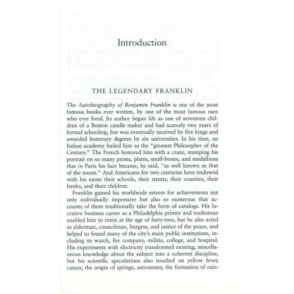 The Autobiography and Other Writings. Benjamin Franklin
