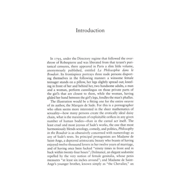 Philosophy in the Boudoir. Marquis de Sade