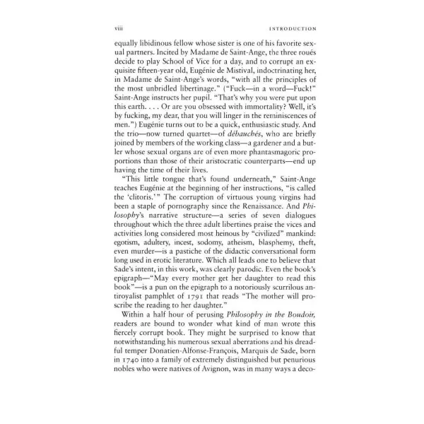 Philosophy in the Boudoir. Marquis de Sade