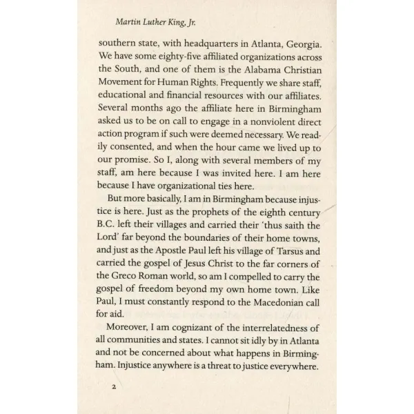 Letter from Birmingham Jail. Martin L. King
