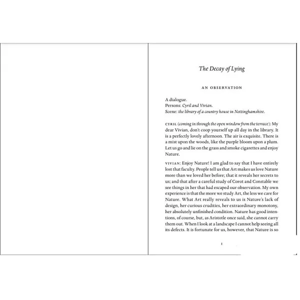 The Decay of Lying. Oscar Wilde