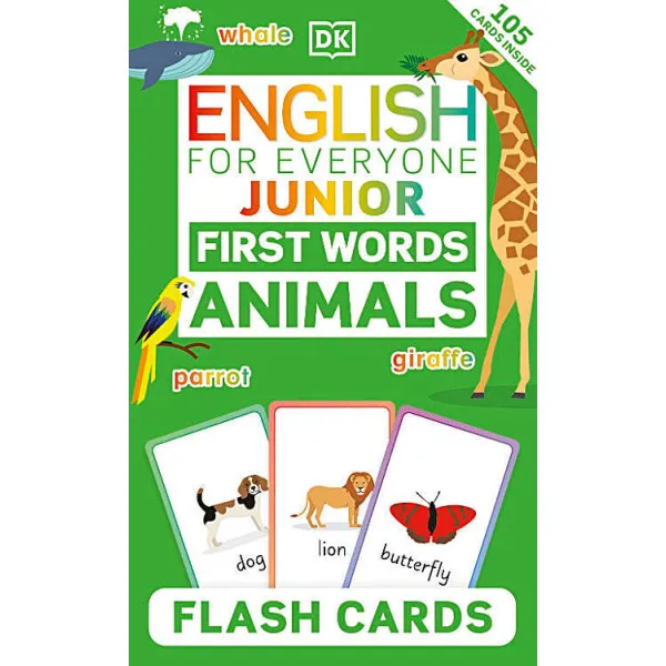 English for Everyone Junior First Words Animals Flash Cards