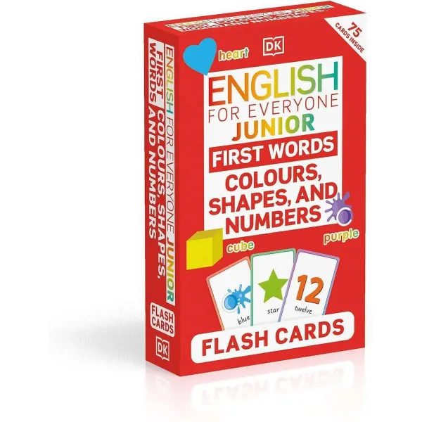 English for Everyone Junior First Words Colours, Shapes, and Numbers Flash Cards