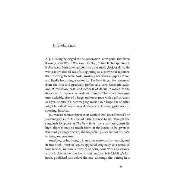 Between Meals. An Appetite for Paris. A. J. Liebling