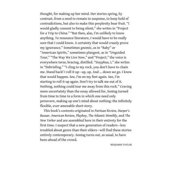 Susan Sontag. Stories