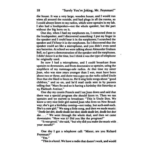 Surely You're Joking Mr Feynman. Adventures of a Curious Character
