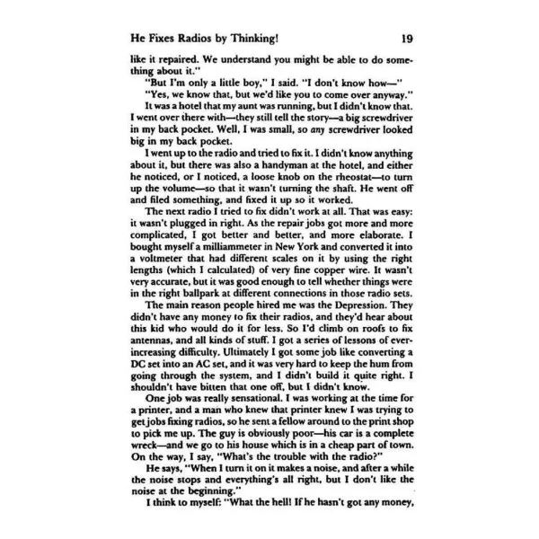 Surely You're Joking Mr Feynman. Adventures of a Curious Character
