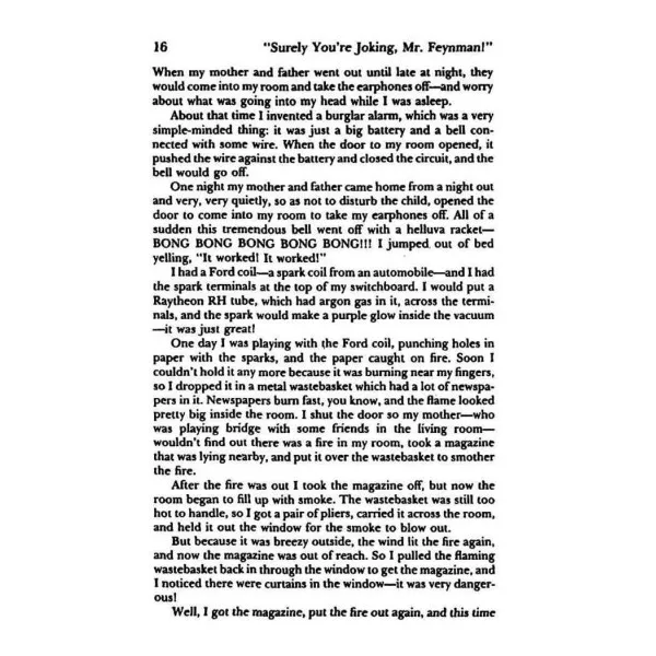 Surely You're Joking Mr Feynman. Adventures of a Curious Character