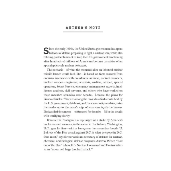 Nuclear War. A Scenario. Annie Jacobsen