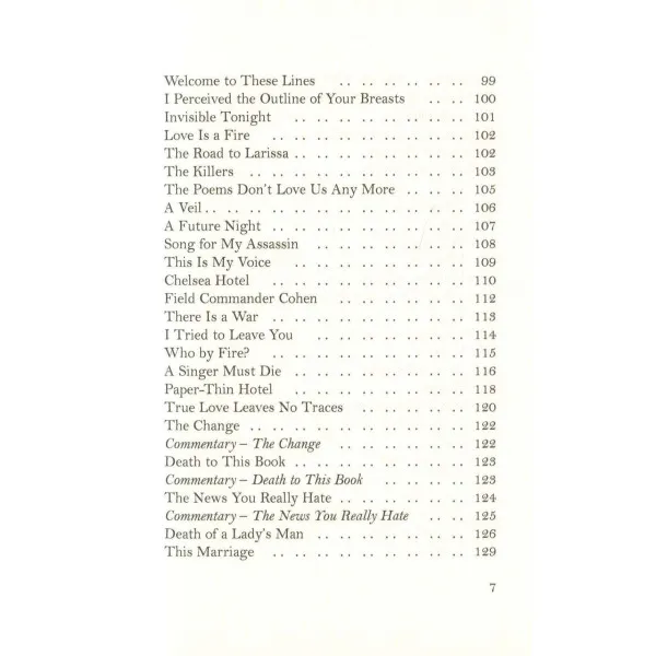 Leonard Cohen Poems