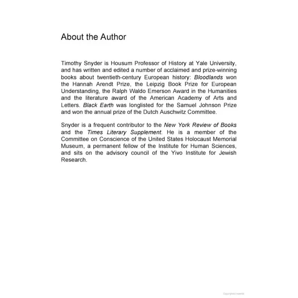 On Tyranny. Twenty Lessons from the Twentieth Century