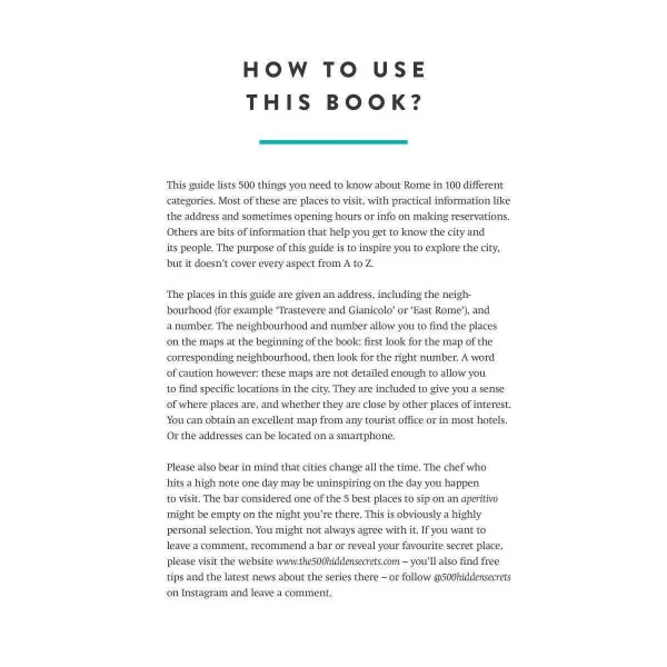 The 500 Hidden Secrets of Rome New and Revised